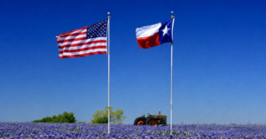 US and texas flags